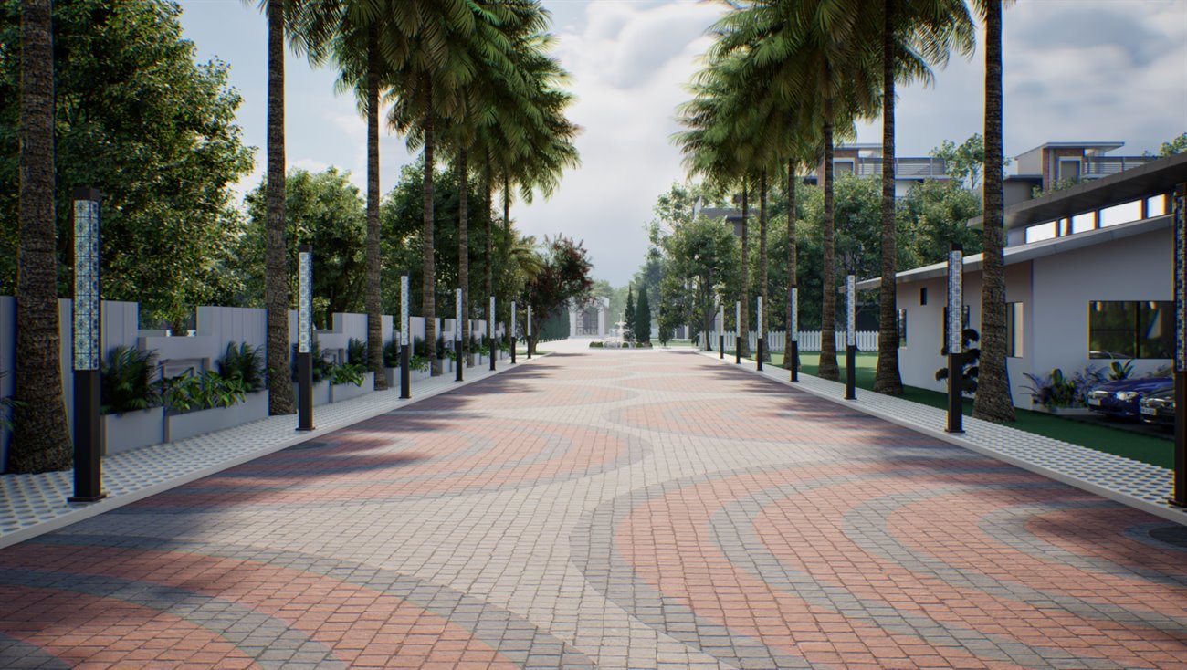 Avila Meadows landscaped avenue and internal road