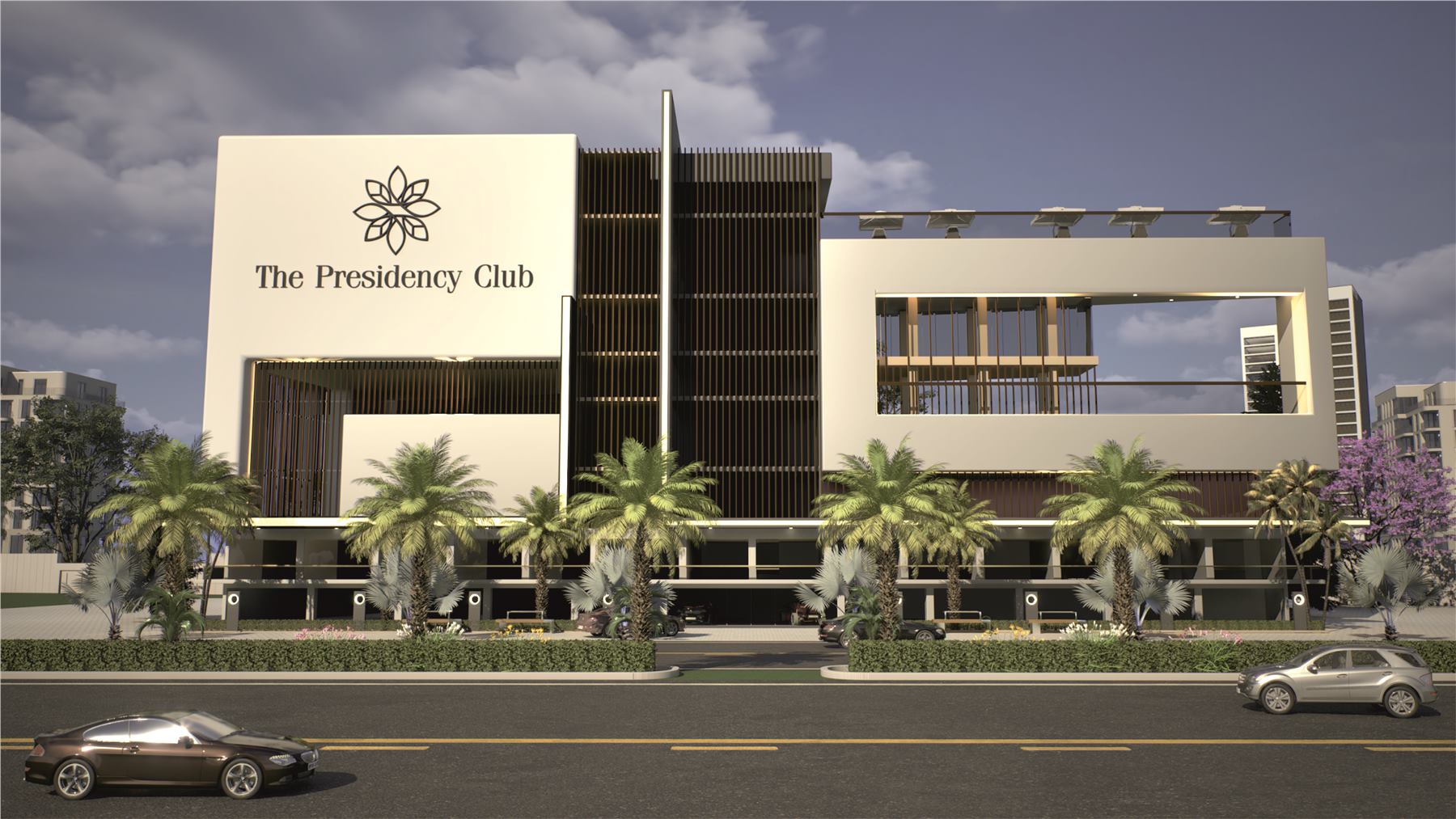 The Presidency Club exterior at Avila Meadows