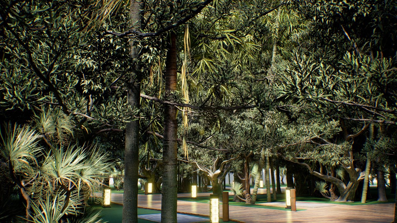 Green landscaped lifestyle area